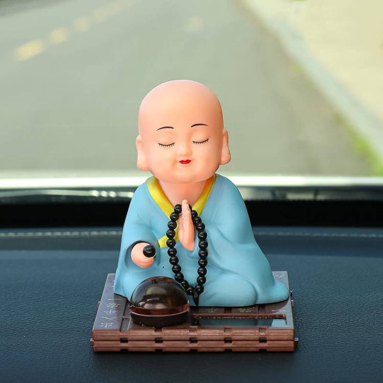 gtrp Solar Head Moving Cute Little Buddha for Car Dashboard, Home