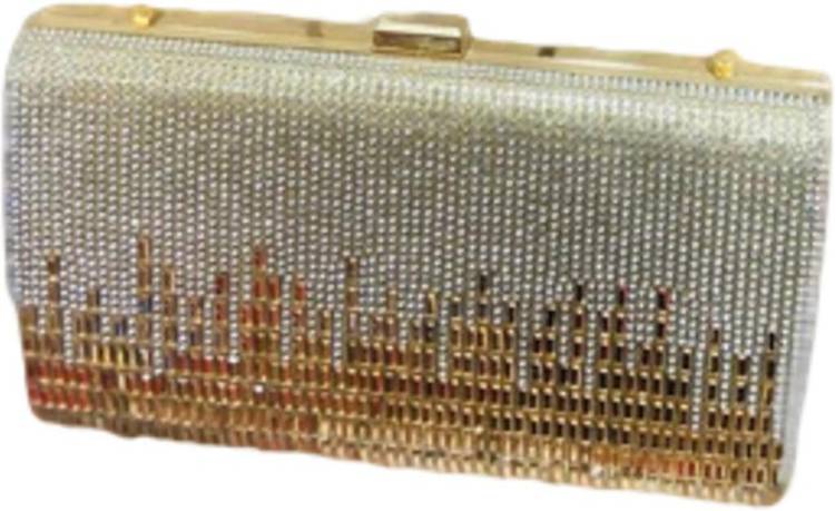 Party Gold, Beige  Clutch Price in India