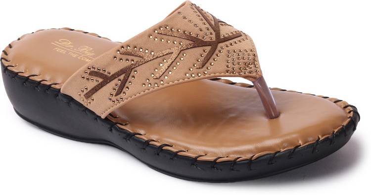 Women Casual V-strap Doctor Sandals for Women & Girls (Beige) Beige Flats Sandal Price in India