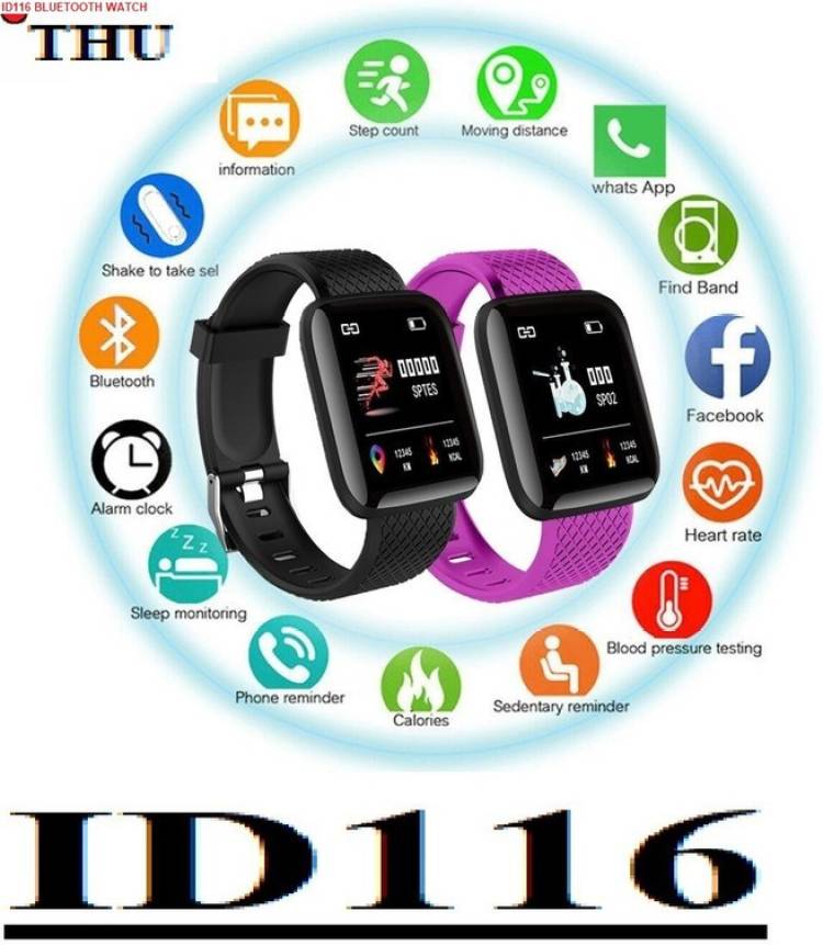 Bymaya S348 ID116_LATEST FITNESS TRACKER BLUETOOTH SMART WATCH BLACK(PACK OF 1) Smartwatch Price in India
