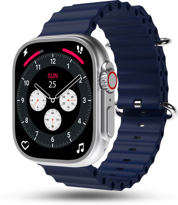 Pebble Crest 2.02"Infinite Display,Rugged Design,BT Calling,Rotating Crown,Health Suite Smartwatch Price in India