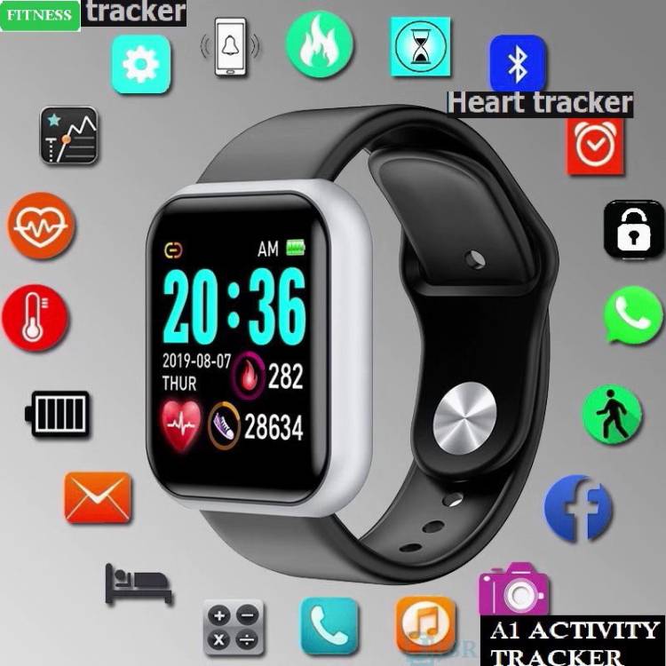 YKARN D1735(A1) LATEST FITNESS TRACKER MULTI FACES SMART WATCH BLACK (PACK OF 1) Smartwatch Price in India