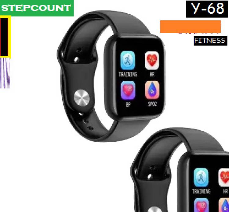 Bydye H1864_Y68 ADVANCED STEP COUNT SMARTWATCH BLACK (PACK OF 1) Smartwatch Price in India