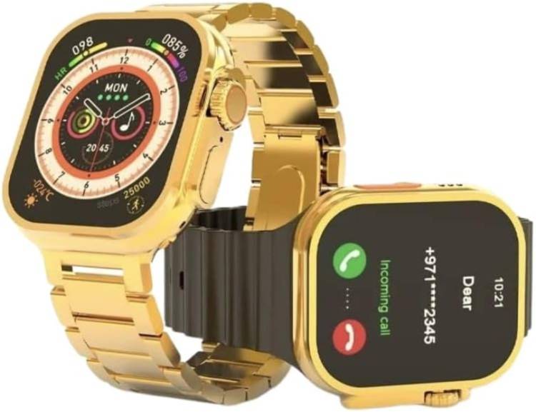 GutarGoo Ultra Watch Gold Smartwatch 49mm Golden Bracelet Strap Bluetooth Call Smartwatch Price in India