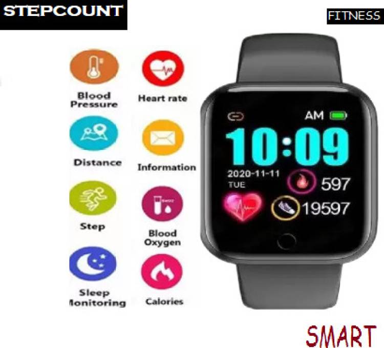 Bymaya VX1090_Y68 ULTRA STEP COUNT SMARTWATCH BLACK (PACK OF 1) Smartwatch Price in India