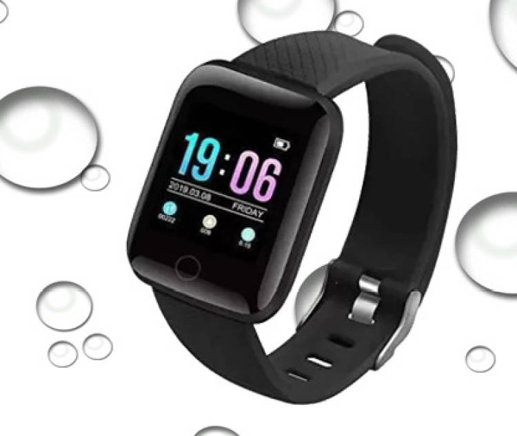 Bydye V222 ID116 PLUS HEART RATE SMARTWATCH BLACK (PACK OF 1) Smartwatch Price in India