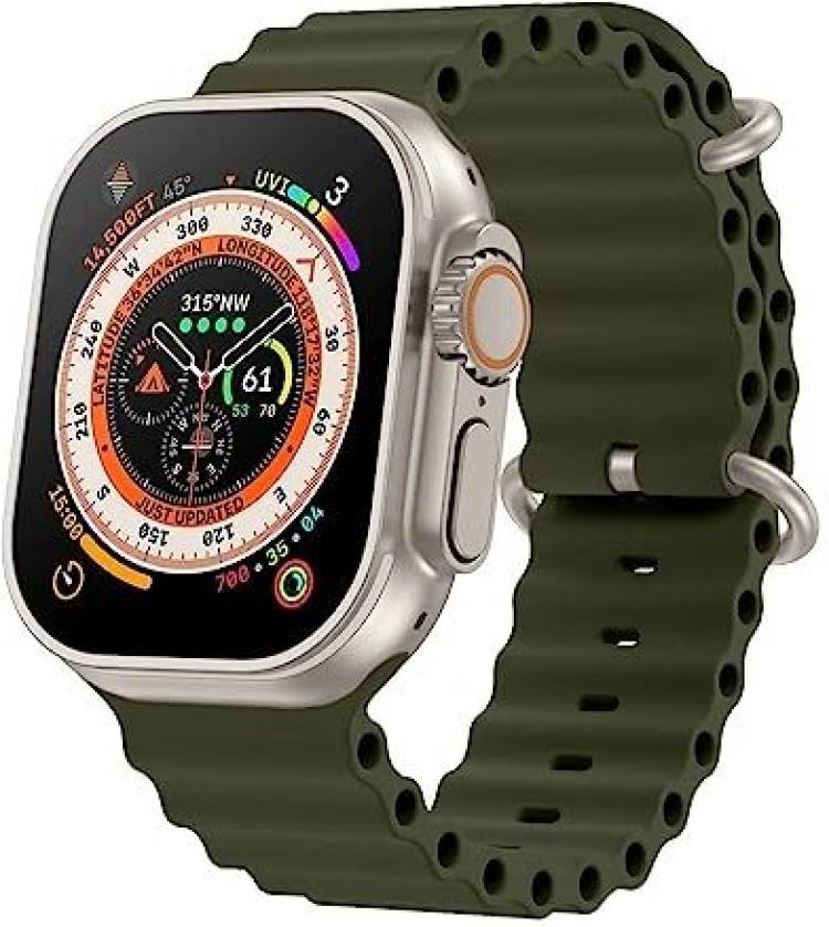 Remaxa SmartWatch Green Ultra 8|49mm Logo| full Display |iPhone & Android Devices Smartwatch Price in India