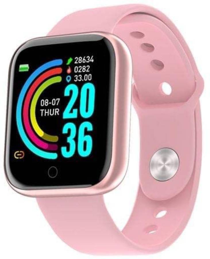hugpuppy D20 Smartwatch (Pink Strap, FREE SIZE) Smartwatch Price in India