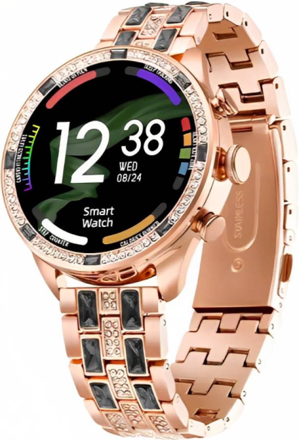 Gamesir GEN 12 Round Dial Display Rose Gold with Red Bead Made for Girl and Women Smartwatch Price in India