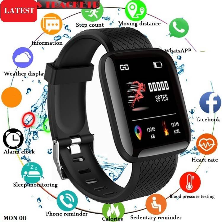 Bymaya E88 MAX_ID116 STEP COUNT BLUETOOTH SMART WATCH BLACK (PACK OF 1) Smartwatch Price in India