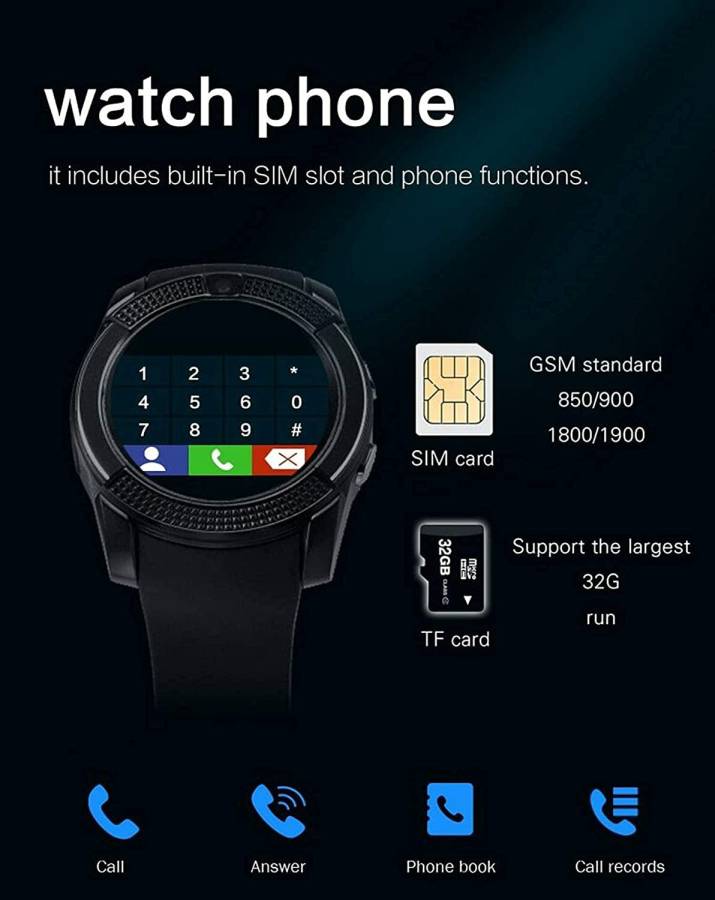 SYARA ERE_324E_V8 Smart Watch memory card sim support fitness tracker 4G Smartwatch Price in India