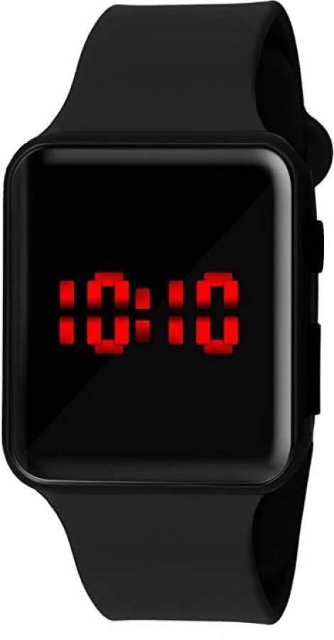 S Shock Digital Square Black Dial Day Date Calendar Red LED Watch for Boys, Girls & Kids Smartwatch Price in India