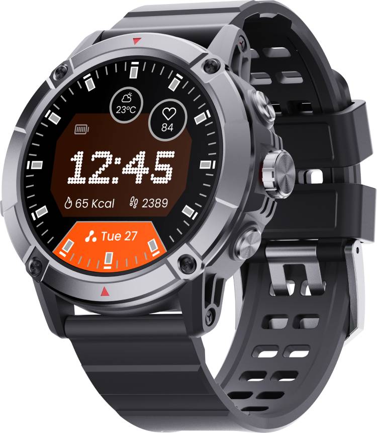Ambrane Crest Pro 1.52'' display 360*360 High Resolution, 600 Nits Bright and BT Calling Smartwatch Price in India