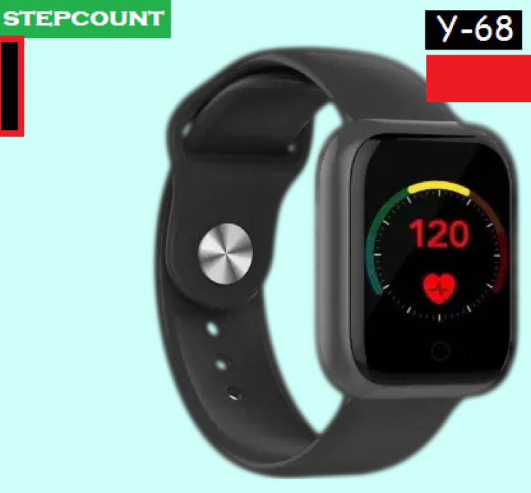 jorugo G182_Y68 PLUS HEARTRATE SMARTWATCH BLACK (PACK OF 1) Smartwatch Price in India