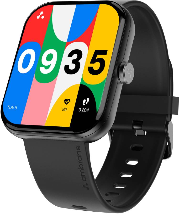 Ambrane Wise Eon Max with 2.01'' Lucid display, BT Calling, with customisable watch face Smartwatch Price in India