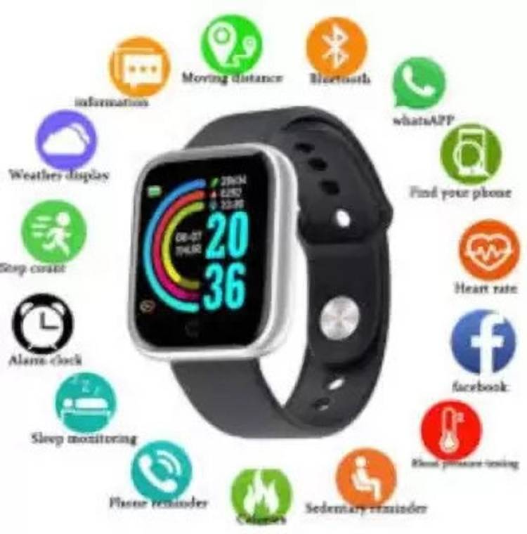 FOZZBY F33(d20) PLUS distance sedentary Smart Watch Black(pack of 1) Smartwatch Price in India