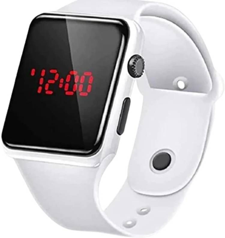 S Shock Digital Square Dial Day Date Calendar White LED Watch for Boys, Girls & Kids Smartwatch Price in India