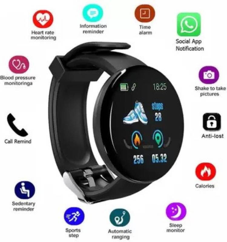 Jocoto A118 D18_ MAX FITNESS TRACKER MULTI FACES SMART WATCH BLACK (PACK OF 1) Smartwatch Price in India