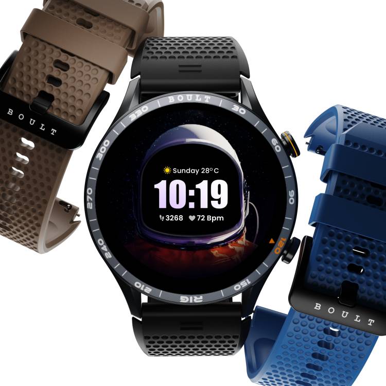 Boult Rover 1.3" HD AMOLED 600Nits High Brightness, Bluetooth Calling with Free Straps Smartwatch Price in India