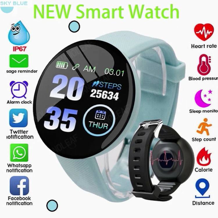 Stybits FW235_D18SKY LATEST blood pressure calories Macaron Smartwatch SKY(pack of 1) Smartwatch Price in India