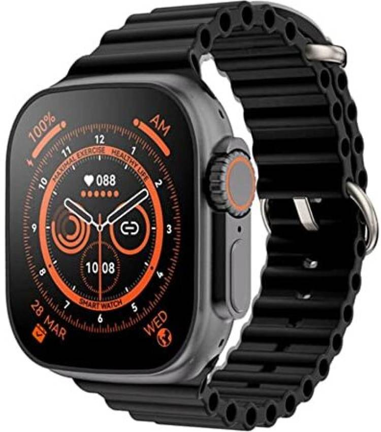 Remaxa SmartWatch Black Ultra 8|49mm Logo| full Display |iPhone & Android Devices Smartwatch Price in India