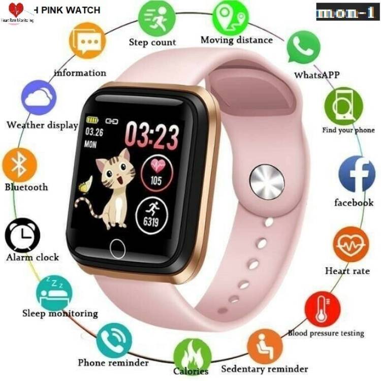 Bashaam D1832_D20PINK PRO STEP COUNT BLUETOOTH SMART WATCH BLACK(PACK OF 1) Smartwatch Price in India