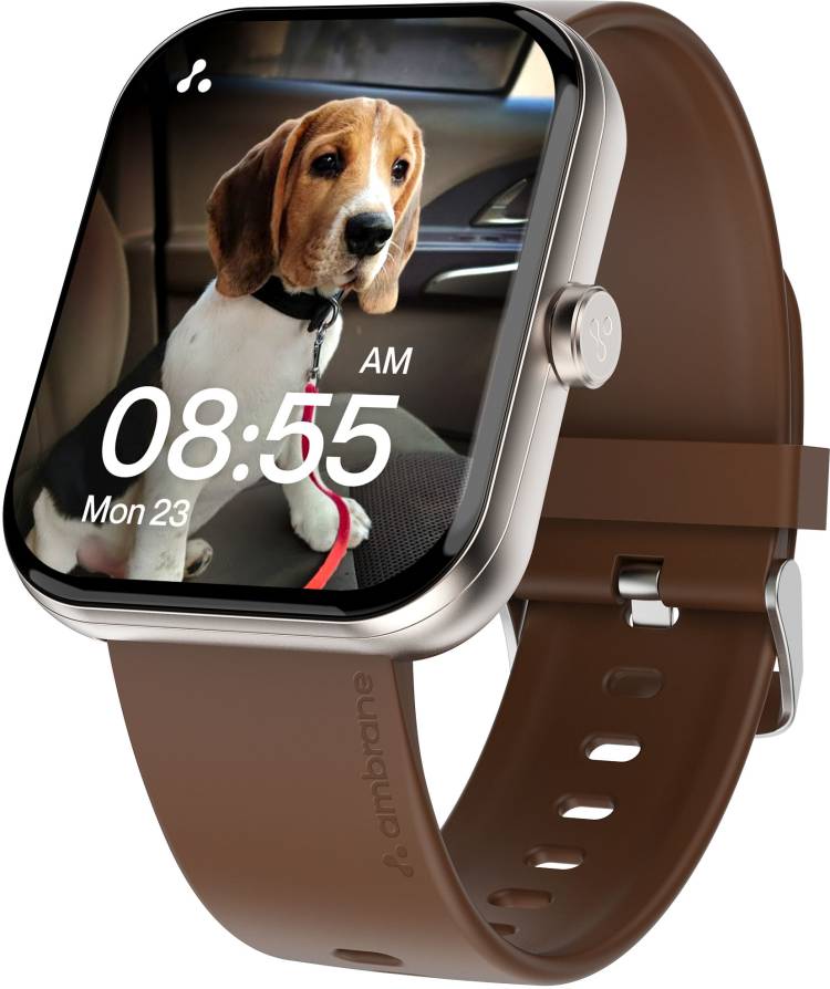 Ambrane Wise Eon Max with 2.01'' Lucid display, BT Calling, with customisable watch face Smartwatch Price in India