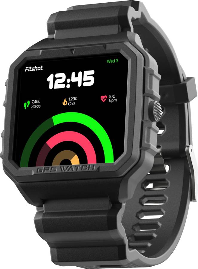 Fitshot Axis GPS with Inbuilt 4 Satellite System, 1.52 inch CosmicDisplay Smartwatch Price in India
