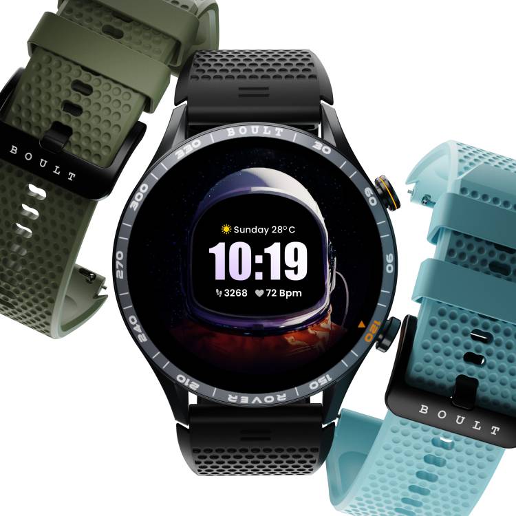 Boult Rover 1.3" HD AMOLED 600Nits High Brightness, Bluetooth Calling with Free Straps Smartwatch Price in India