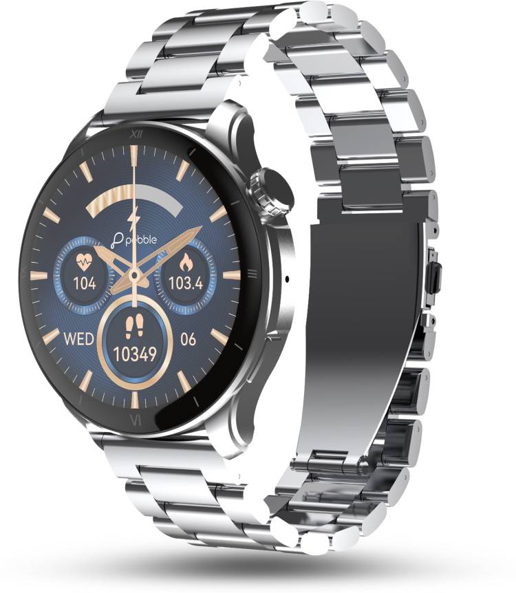 Pebble Cosmos Vault 1.43'' Amoled, AOD, BT Calling, Rotating Crown, Luxury Metal Smartwatch Price in India