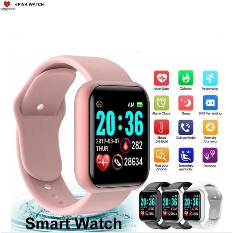 Bashaam D1880_D20PINK PRO STEP COUNT BLUETOOTH SMART WATCH BLACK(PACK OF 1) Smartwatch Price in India