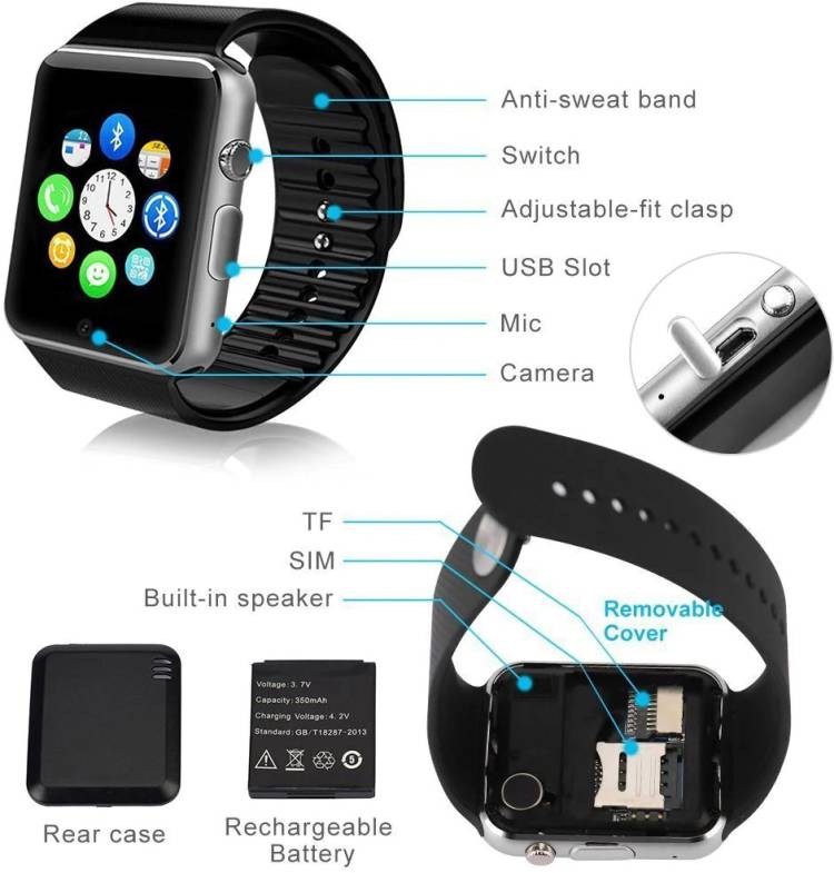 Longan A1 Smart Watch - Support Bluetooth, Voice Calling, SIM, Memory Card, Camera Smartwatch Price in India