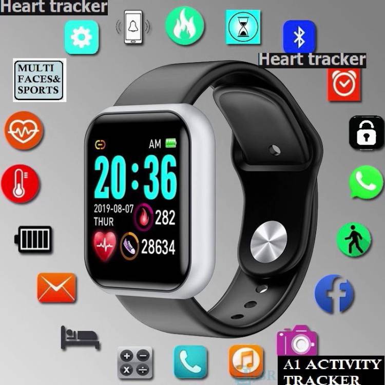 YKARN OP1740_D20 ADVANCE MULTI FACES BLUETOOTH SMART WATCH BLACK(PACK OF 1) Smartwatch Price in India
