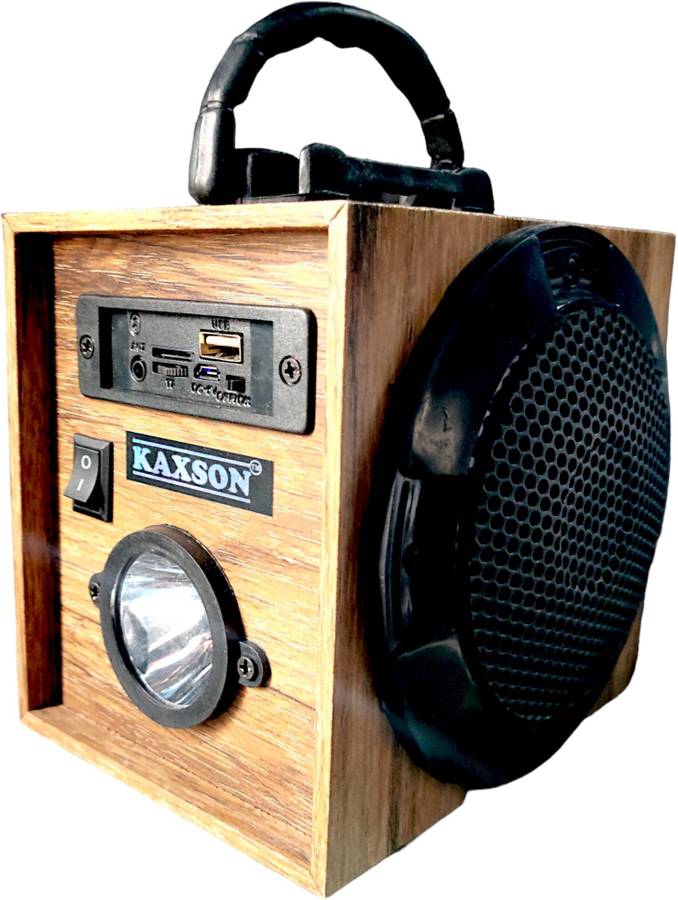 world voice BT Wooden Wireless Battery Chargeable Speaker/TORCH /MP3/BT/USB/SD-Card/AUX 60 W Bluetooth Home Audio Speaker