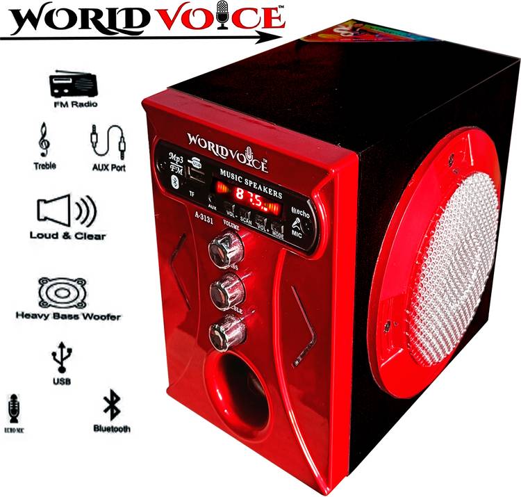 world voice Bluetooth NANO DJ LED Light Subwoofer Speaker with BT/FM Radio/USB/SD-Card/AUX 160 W Bluetooth Home Audio Speaker