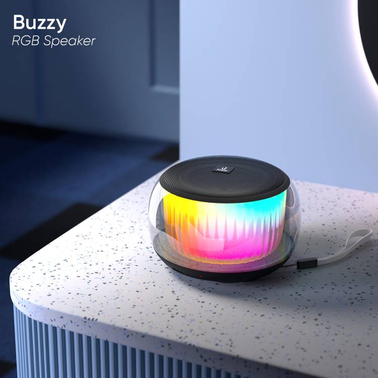 iGear Buzzy Speaker: RGB Lights, TWS Mode, TF/SD, FM, AUX, Type-C Rechargeable 5 W Bluetooth Home Audio Speaker