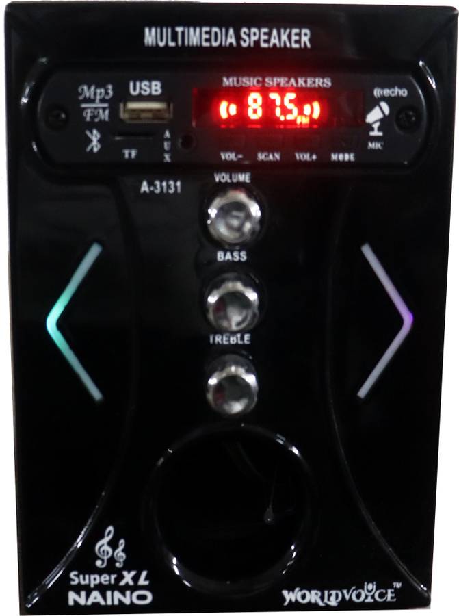 world voice BT SUPER-XL BLACK NANO LED Subwoofer & ECHO MIC SYSTEM BT/FM/MP3/USB/SDCard/AUX 160 W Bluetooth Home Audio Speaker