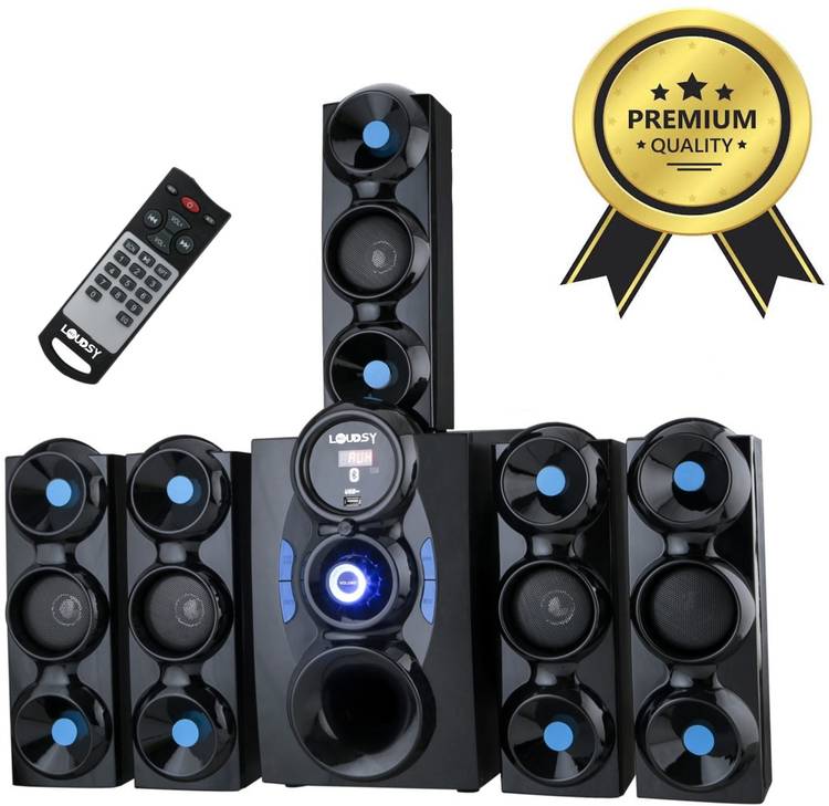 LOUDSY SSDEXX1K Best Design TF/FM Slot Home Theatre compatibility (Black, 5.1 ) 9500 W Bluetooth Home Audio Speaker