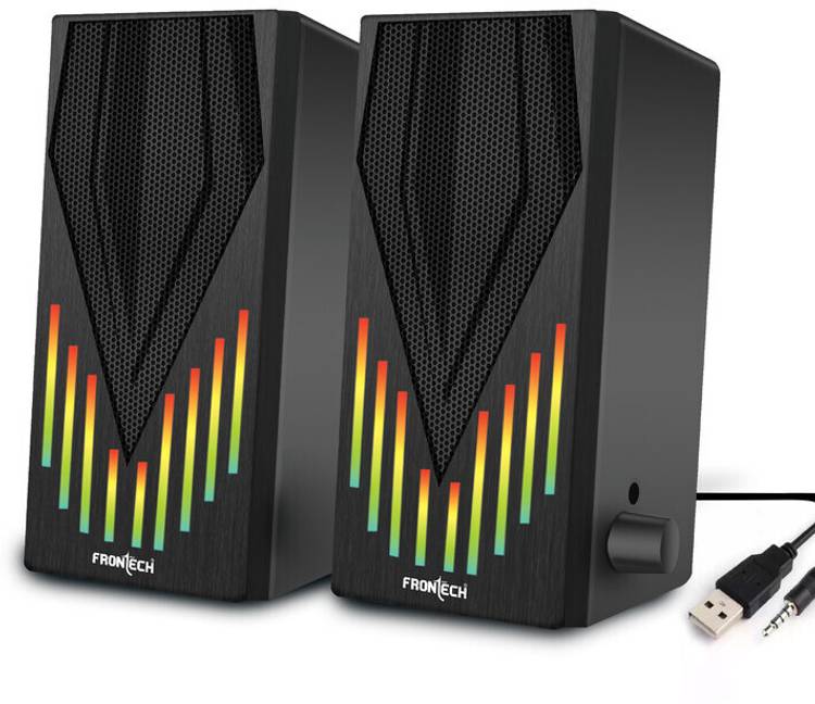 Frontech SPK-0006 2.0 USB with AUX | 2 x 3W Drivers | RGB Lights Foam Edge PC Speakers 6 W Laptop/Desktop Speaker