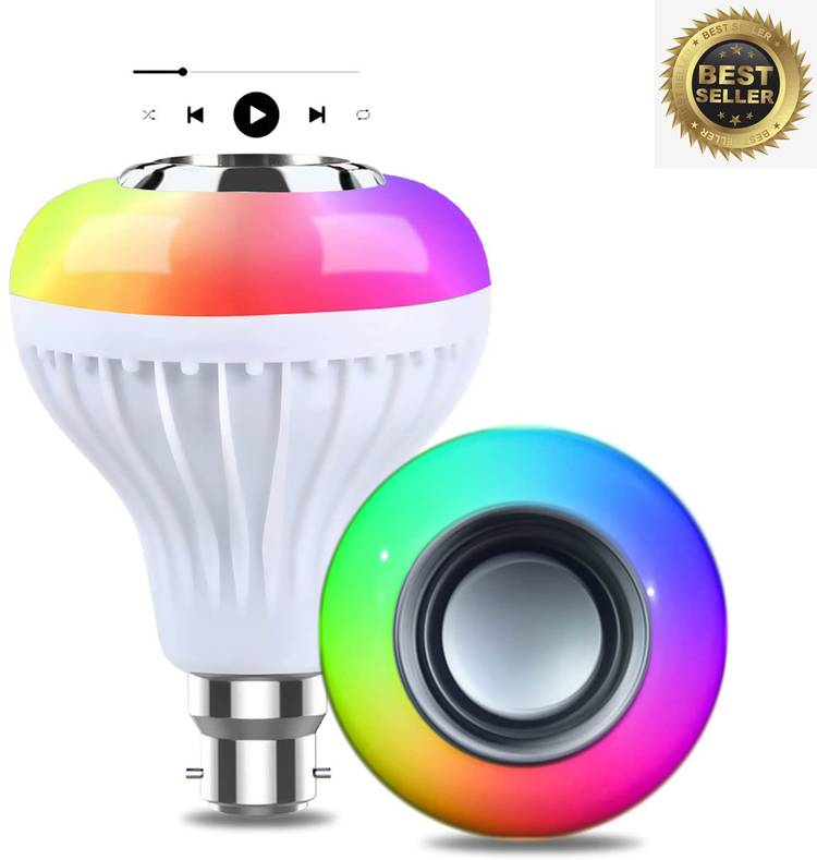 Techobucks Led Bulb with Bluetooth Speaker Music Light Bulb with Remote Control 12 W Bluetooth Laptop/Desktop Speaker