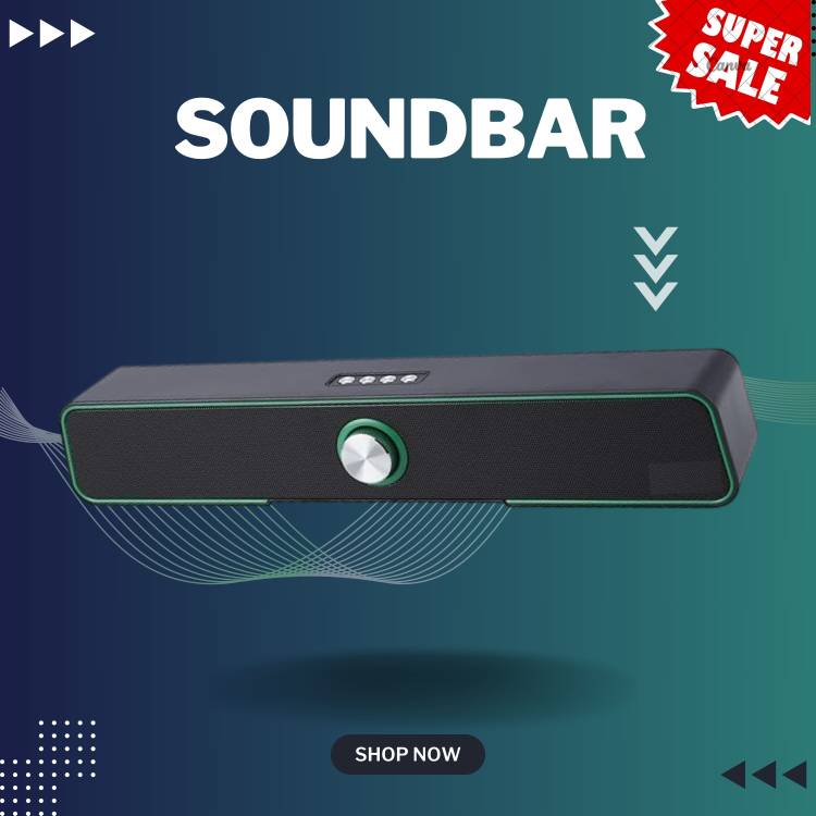 GUGGU 10W Bluetooth Soundbar with 4 Hours Wireless Playback Bluetooth SpeakersER800 10 W Bluetooth Soundbar
