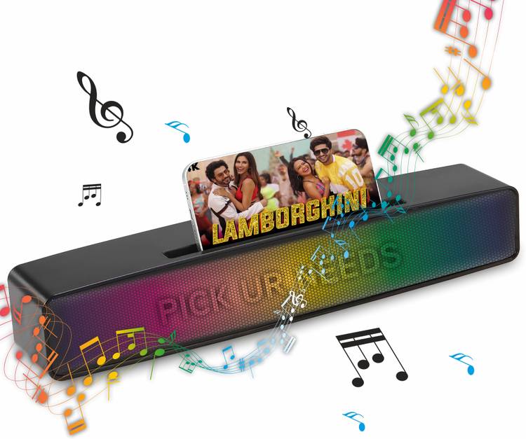 Pick Ur Needs Wireless Home TV Speaker Soundbar WIth RGB Light USB/TF Card/AUX Supported 4Hrs 10 W Bluetooth Soundbar