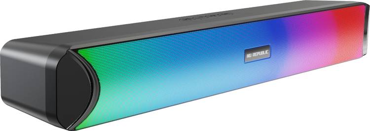 Nu Republic PartyBox 200 With 16 Hrs Playtime, Dual 52mm Dynamic Driver, Multi RGB LED Light 20 W Bluetooth Soundbar