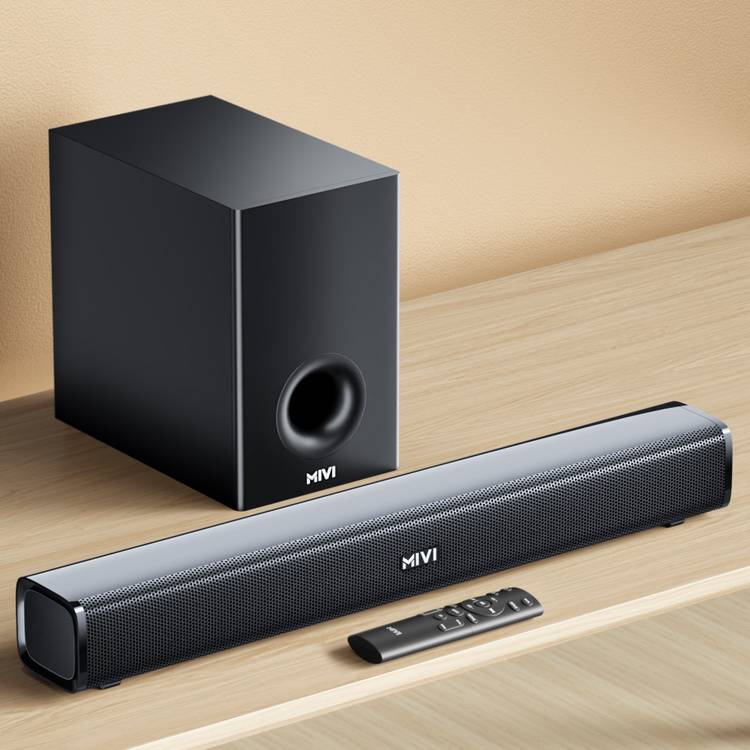 Mivi Fort H160 Soundbar, 160 Watts, 2.1 Channel, Multi-Input and EQ Modes, BT v5.1 160 W Bluetooth Soundbar