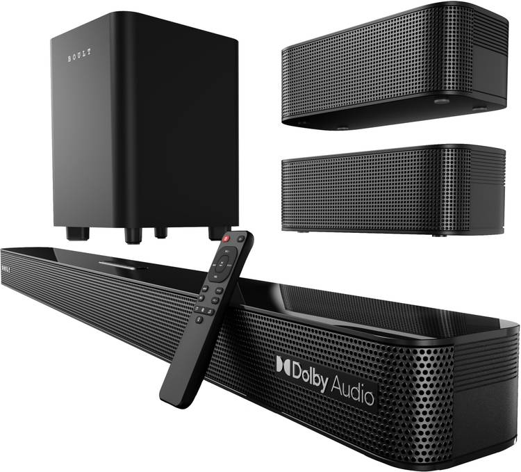 Boult Bassbox X500 Dolby Digital, 500W Power, 5.1 Channel, Dedicated DSP, 3 EQ mode 500 W Bluetooth Soundbar