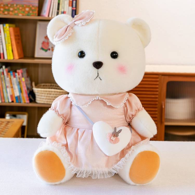 AN Teddy Lily Love Floral Dress Bear Doll Plush Toy Teddy Bear Hug Bear for Kids  - 50 cm