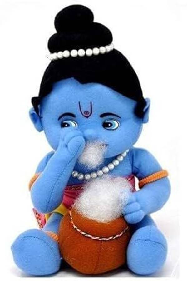 Vrindavanstore.in Lord Krishna Kanha ji Soft Toy Teddy Bear for Kids Playing Toy  - 9.5 cm