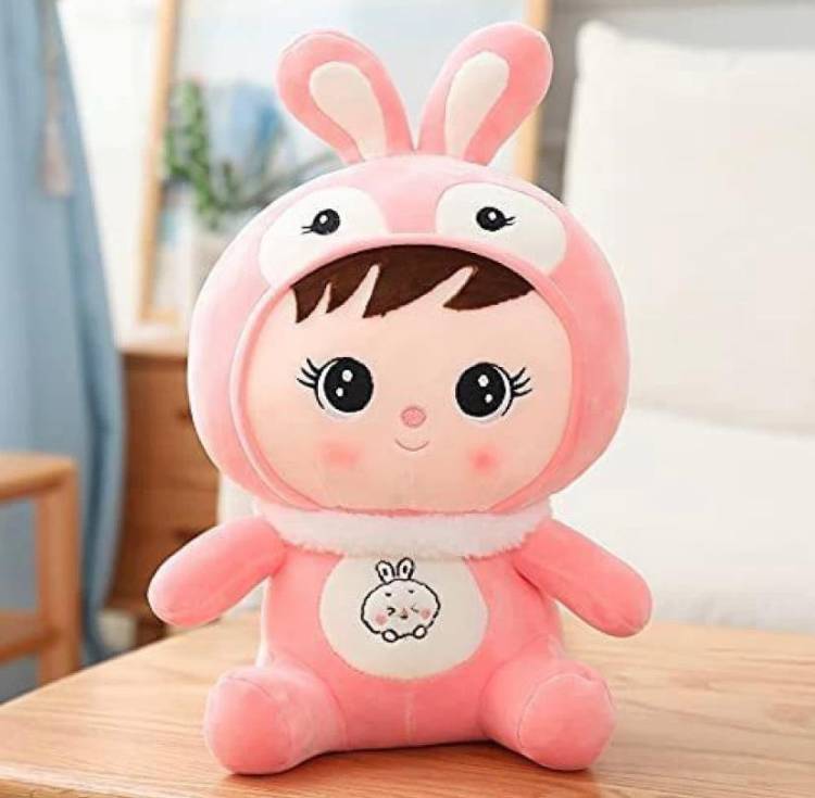 RMB TRADERS Girl Rabbit Soft Stuffed Doll for Kids (Pink)  - 25 cm