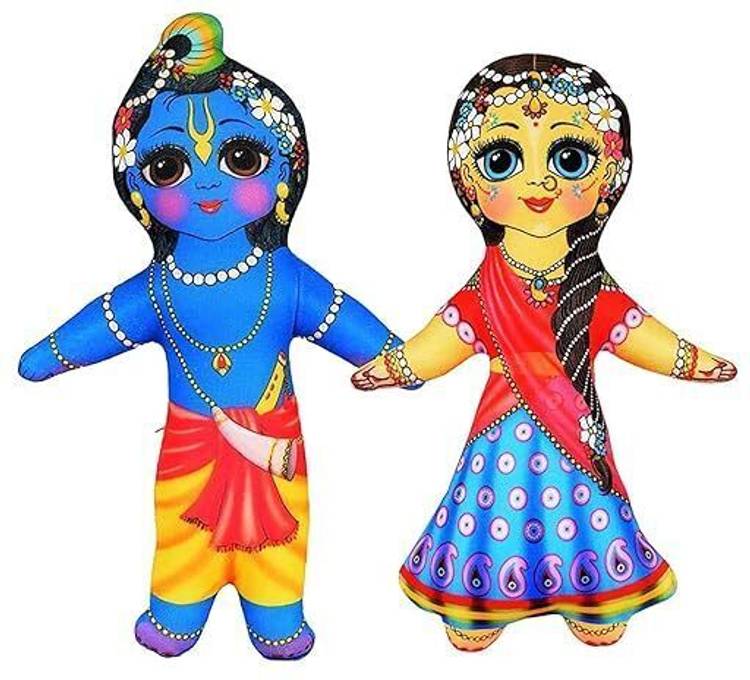 Vrindavanstore.in Radha Krishna Baby Soft Toys, Plush Toys for Babies, Cotton Stuffed Toy - 7.5 inch