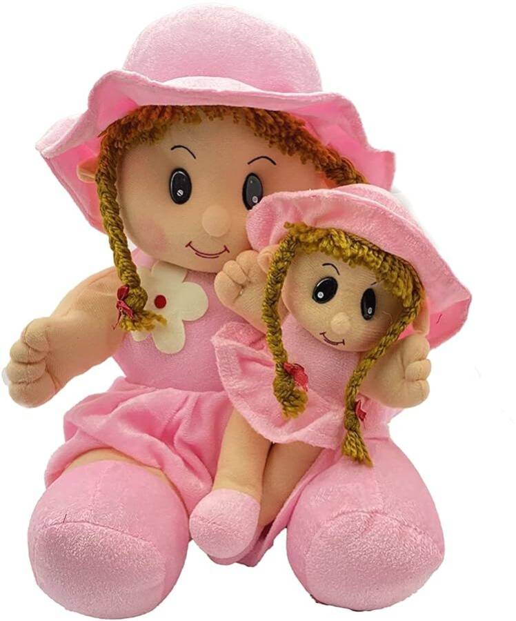 Patly Soft Mother Daughter Doll with Non-Toxic Fabric | Pure Polyfill, Washable - 15 inch